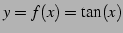 $ y=f(x)=\tan(x)$