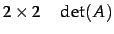 $\displaystyle 2\times2 \quad \det(A)$