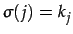 $ \sigma(j)=k_{j}$