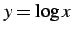 $ y=\log x$