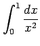 $ \displaystyle{\int_{0}^{1}\frac{dx}{x^2}}$