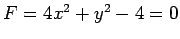 $ F=4x^2+y^2-4=0$