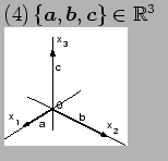 $\textstyle \parbox{3.3cm}{(4)$\,\{\vec {a},\vec {b},\vec {c}\}\in\mathbb{R}^3$\\
\includegraphics[width=2.5cm]{dokuritu4.eps}}$