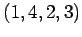 $ (1,4,2,3)$