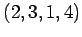 $ (2,3,1,4)$