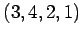 $ (3,4,2,1)$
