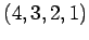 $ (4,3,2,1)$