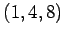 $ (1,4,8)$