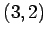 $ (3,2)$