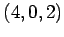 $ (4,0,2)$
