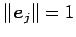 $ \Vert\vec{e}_{j}\Vert=1$