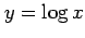 $ y=\log x$