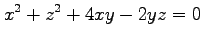 $ \displaystyle{x^2+z^2+4xy-2yz=0}$