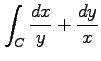 $ \displaystyle{\int_{C}\frac{dx}{y}+\frac{dy}{x}}$