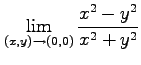 $ \displaystyle{\lim_{(x,y)\to(0,0)}\frac{x^2-y^2}{x^2+y^2}}$