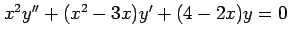 $ x^2y''+(x^2-3x)y'+(4-2x)y=0$