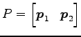 $ P=\begin{bmatrix}\vec{p}_1 & \vec{p}_2 \end{bmatrix}$