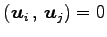 $ \left({\vec{u}_i}\,,\,{\vec{u}_j}\right)=0$