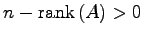 $ n-\mathrm{rank}\,(A)>0$