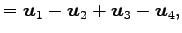 $\displaystyle = \vec{u}_1-\vec{u}_2+\vec{u}_3-\vec{u}_4,$