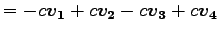 $\displaystyle = -c\vec{v_1} +c\vec{v_2} -c\vec{v_3} +c\vec{v_4}$