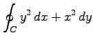 $ \displaystyle{\oint_{C}y^2\,dx+x^2\,dy}$