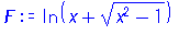 ln(x+(x^2-1)^(1/2))