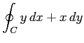 $ \displaystyle{\oint_{C}y\,dx+x\,dy}$