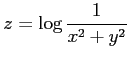 $ \displaystyle{z=\log\frac{1}{x^2+y^2}}$