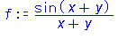 sin(x+y)/(x+y)