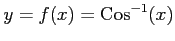 $ y=f(x)=\mathrm{Cos}^{-1}(x)$