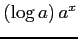 $ (\log a)\,a^{x}$