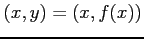 $ (x,y)=(x,f(x))$