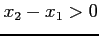 $ x_{2}-x_{1}>0$