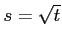 $ s=\sqrt{t}$