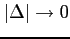 $ \vert\Delta\vert\to0$