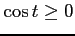 $ \cos t\ge0 $