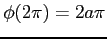 $ \phi(2\pi)=2a\pi$