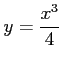 $ \displaystyle{y=\frac{x^3}{4}}$