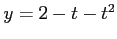 $ y=2-t-t^2$