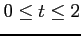 $ 0\le t\le 2$