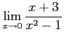 $ \displaystyle{\lim_{x\to0}\frac{x+3}{x^2-1}}$