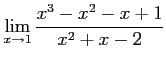 $ \displaystyle{\lim_{x\to1}\frac{x^3-x^2-x+1}{x^2+x-2}}$