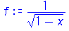 1/(1-x)^(1/2)
