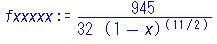 945/32/(1-x)^(11/2)