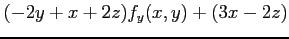 $\displaystyle (-2y+x+2z)f_y(x,y)+(3x-2z)$
