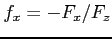 $ f_x=-F_x/F_z$