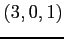 $ (3,0,1)$