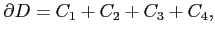 $\displaystyle \partial D=C_1+C_2+C_3+C_4,$