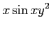 $ \displaystyle{x\sin xy^2}$